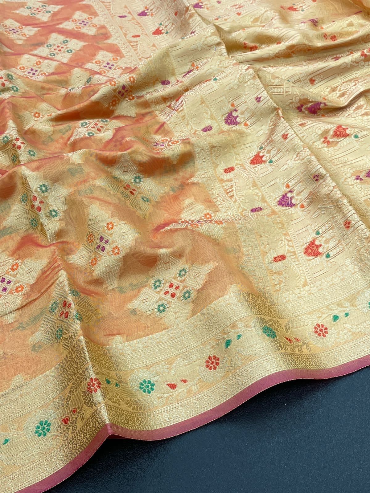 Nisha Yellow Soft Cotton Pattu Kanjivaram Silk