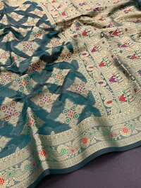 Nisha C-Green Soft Cotton Pattu Kanjivaram Silk