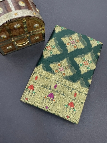 Nisha Green Soft Cotton Pattu Kanjivaram Silk