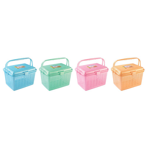 Multicolor Shopping Basket With Lid