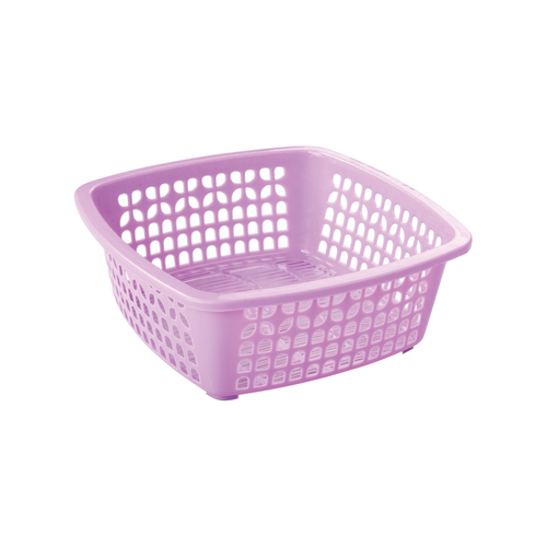 Square Basket - Pp Material, Various Sizes Available | Light Purple Color, Unbreakable Design, Multi-purpose Organizer For Home & Office