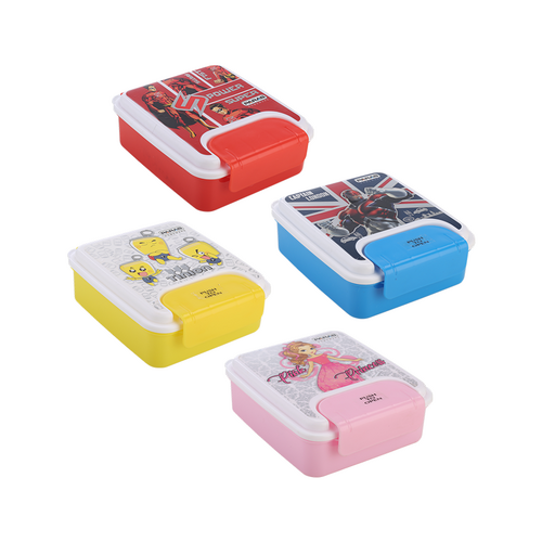Feast Lunch Box - High Quality Polypropylene, Multicolor, Slim Design, Lightweight, Spill-Proof & Airtight with Mini Container, Spoon & Fork
