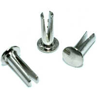 Bifurcated Rivets - Stainless Steel, Different Sizes Available, Silver Color, Galvanized Surface Treatment | Industrial And Automobile Applications
