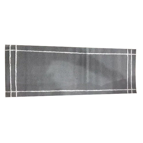 Washable Grey Check Micro Polyester Door Mat