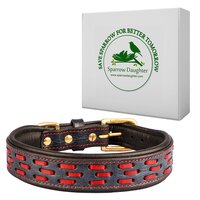 SPARROW DAUGHTER THICK LUXURY LEATHER DOG COLLAR FOR LARGE DOGS