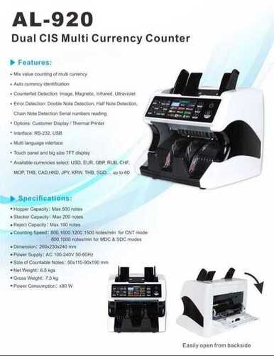AL-920 DUAL CIS MULTI CURRENCY COUNTER