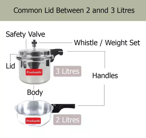 2 L 3 L 5 L Pressure Cooker and Pressure Pan Combo