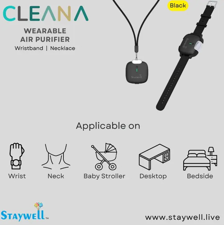 Staywell (Wristband / Necklace) Wearable Air Purifier