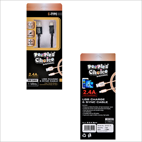 C Type USB Cable - Metal, 1 Meter, Black | USB 3.1 Power Output, Fast Data Transfer, Device Charging, PE Insulation, Audio Support