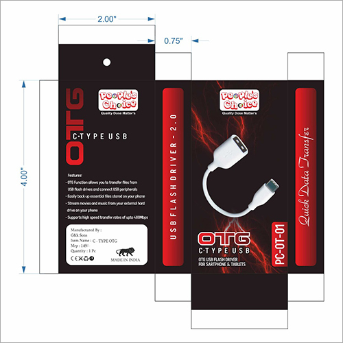 C Type OTG Cable - Metal, PE Insulation, White | Compatible with Mobile Devices, Connects USB Flash Drives, Mice, Cameras, and More