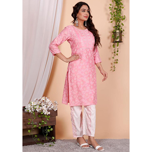 Ladies Pink Kurtis With Pant