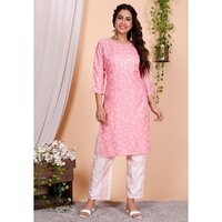 Ladies Pink Kurtis With Pant