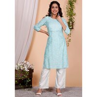 Ladies Blue Kurtis With Pant