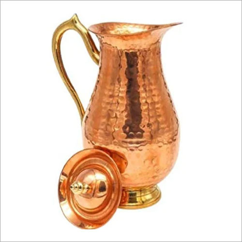 Metallic Brown Copper Hammered Design Jug