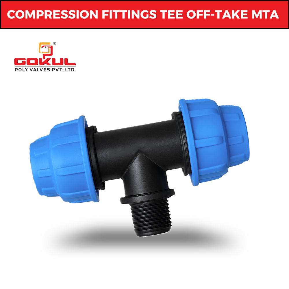 HDPE Tee Male Threaded Off-Take - Size 20MM to 110MM, Green Color | Plastic Material, Ideal for Water Pipe Fitting Applications