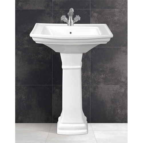 White 530X425X860Mm Pedestal Wash Basin