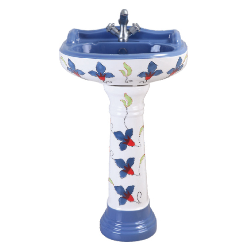 Fancy Pedestal Wash Basin A.BLUE
