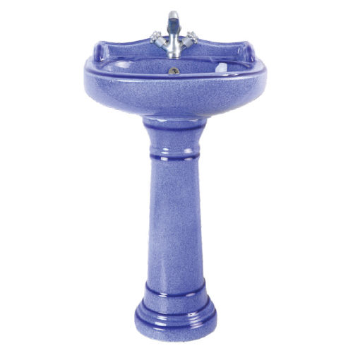 Blue Rustic WB Pedestal Basin