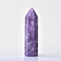 Purple Lepidolite Gemstone Crystal Tower Pencil Point Healing Wand Stick