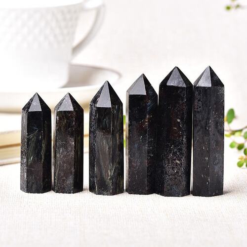 Astrophyllite Gemstone Crystal Tower Pencil Point Healing Wand Stick - Grade: Aaa