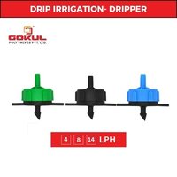 Online Dripper - Plastic Material, Round Section Shape | Blue And Green Color, Customizable Connection