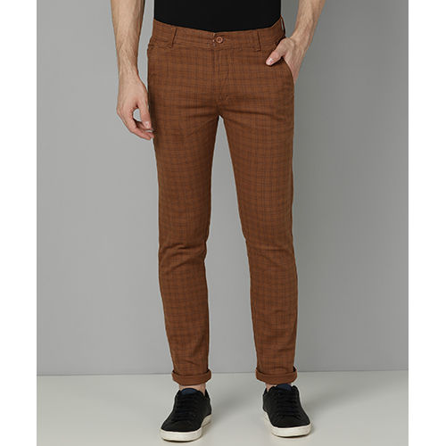 Buy Men Brown Check Slim Fit Formal Trousers Online  586948  Peter England