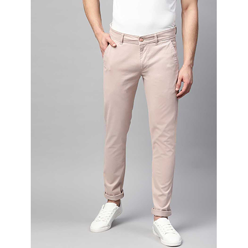 Mens Slim Fit Honey Peach Cotton Blend Trouser