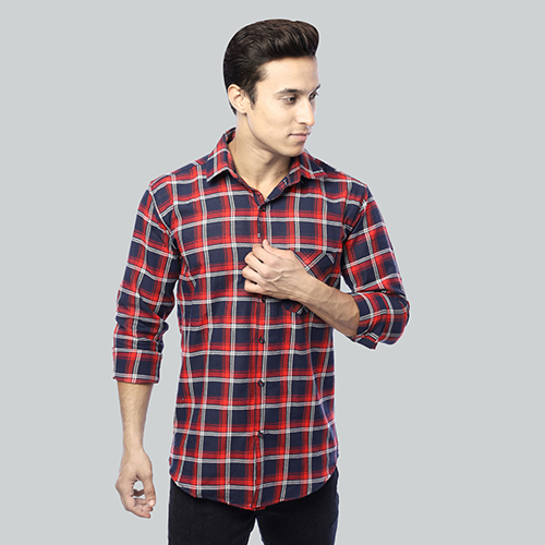 Mens Red Check Shirt