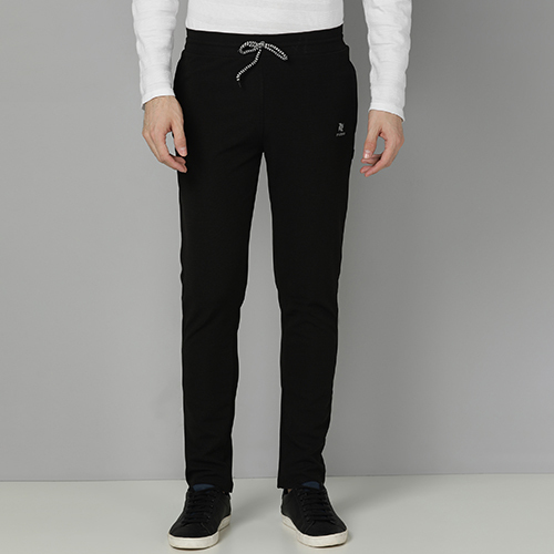 Mens Solid Black Track Pant