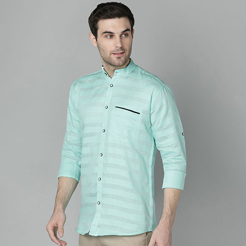 Quick Dry Mens Slim Fit Striped Casual Shirt