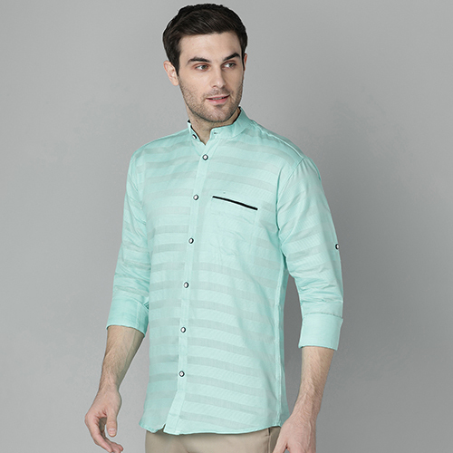 Mens Slim Fit Striped Casual Shirt