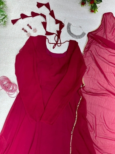 Charvi Maroon Georgette Kurti