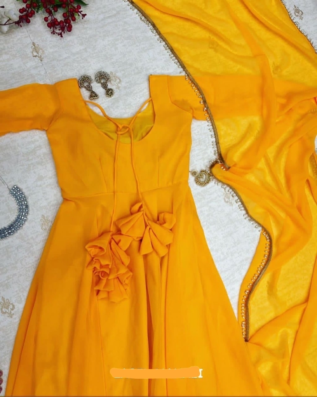 Charvi Yellow Georgette Kurti