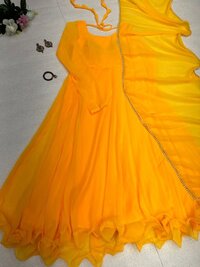 Charvi Yellow Georgette Kurti