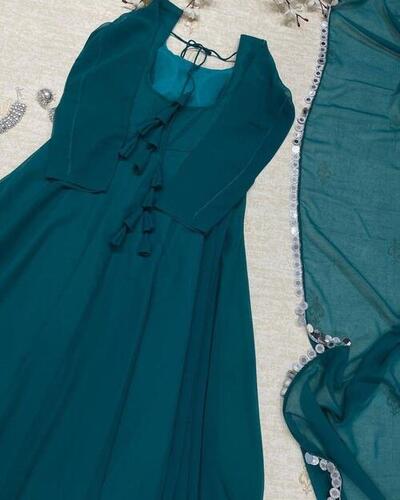 Charvi C-Green Georgette Kurti