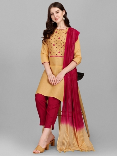 Spring Beige Cotton Kurti