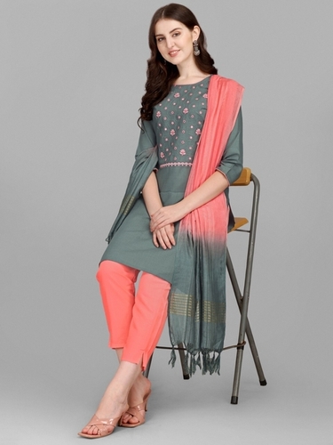 Spring Grey Cotton Kurti