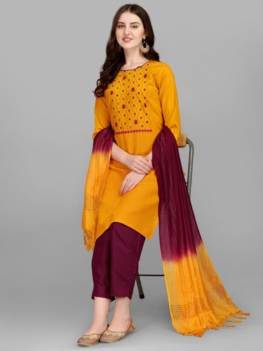 Spring Yellow  Cotton Kurti