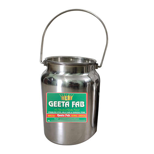 Silver Steel 304 Milk Can Without Base Ring 10 Ltr