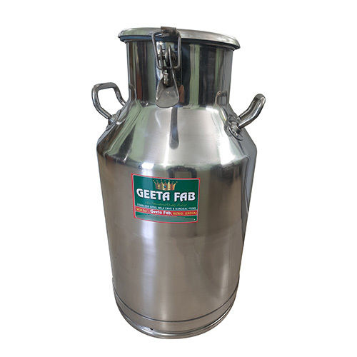 Silver Stainless Steel 304 Milk Can With Locking 40 Ltr