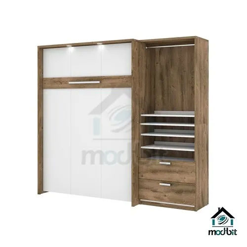 Vertical Wall Bed With Side Cabinet