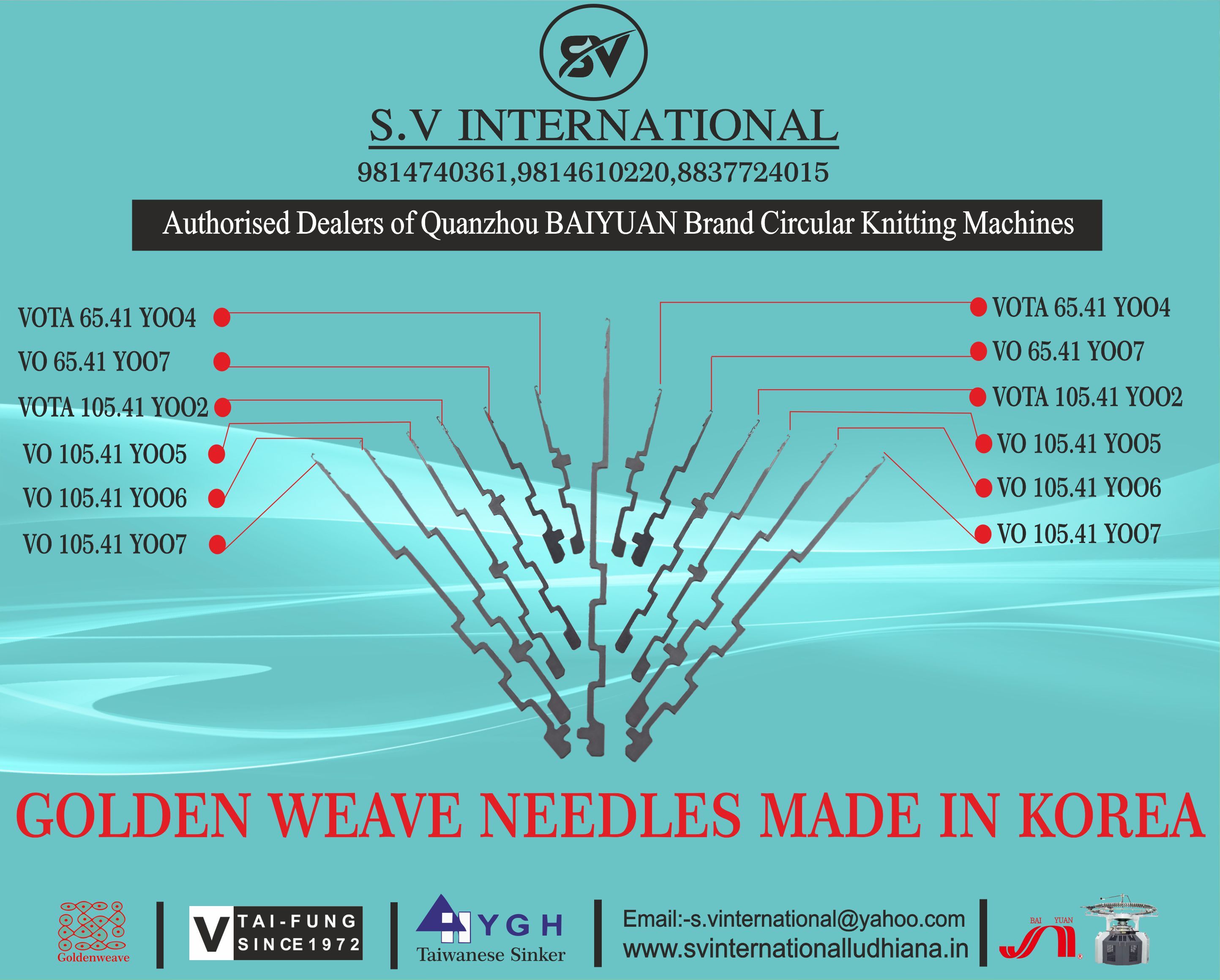 VOTA-VO 65.41 Y004-7 and VOTA-VO 105.41Y002-5-6-7 -Golden Weave Brand