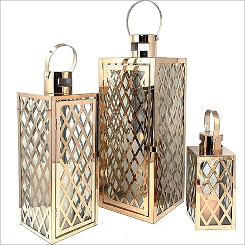 Metal Stainless Steal Lantern  3 Pcs
