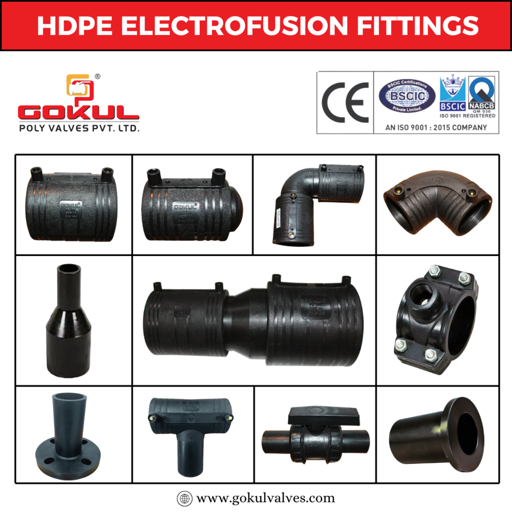 Hdpe Electrofusion Reducer - PE 100 Material 20MM to 315MM Diameter Black Color | Round Shape Coupler Elbow Tee End Cap Usage