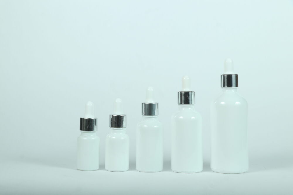 50ml White Cotted Glass Dropper Bottle - Glass Material Different Size Options Round Shape White Color | Dropper Sealing Type