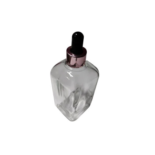 Clear Square Glass Bottle