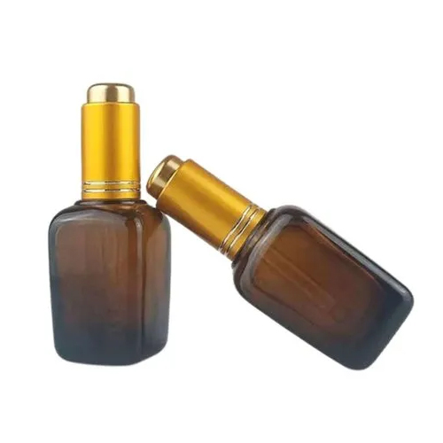 18cm Amber Rectangle Glass Dropper Bottle