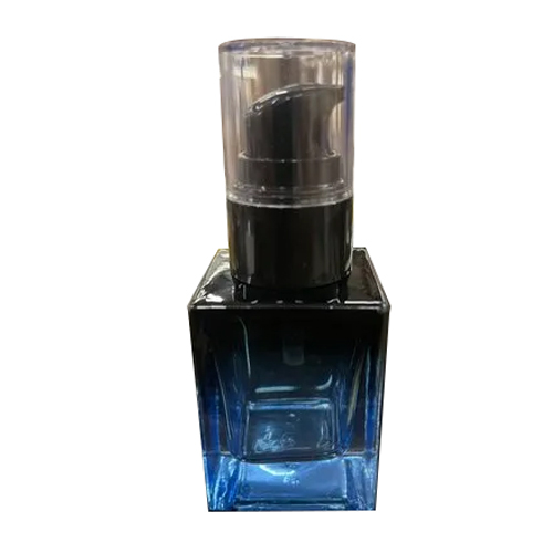 30ml Blue Color Lotion Pump Bottle - Glass Material Round Shape Different Size | Ideal for Stylish Water Bottling and Dispensing