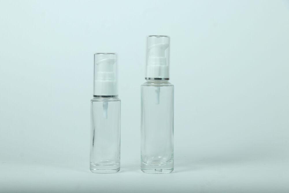 50ml LGB Lotion Pump Bottle - Glass Different Size Transparent | Round Shape Dropper Sealing Type for Precise Dispensing