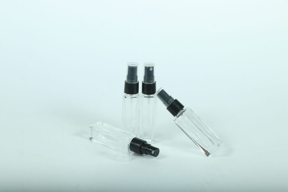 8ml Clear Square Glass Bottle with Spray